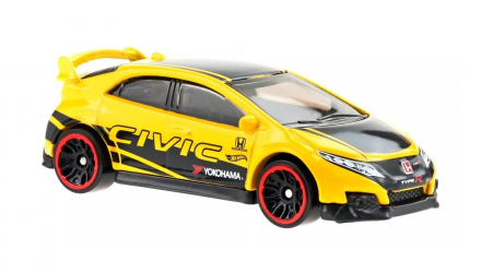 Тематическая Машинка Hot Wheels '16 Honda Civic Type R Honda 1:64 HDH18 Yellow - Retromagaz, image 5