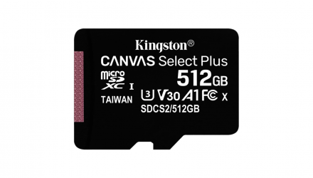 Карта Пам'яті Kingston Canvas Select Plus UHS-I U3 V30 A1 + SD Adapter 512GB - Retromagaz, image 1