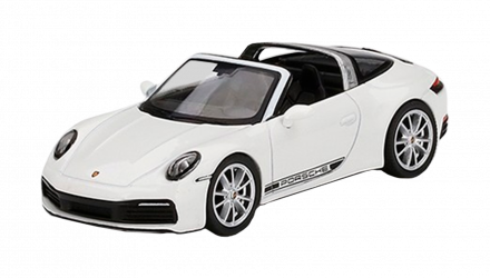 Машинка Premium MINI GT Porsche 911 Targa 4S 1:64 White - Retromagaz, image 1