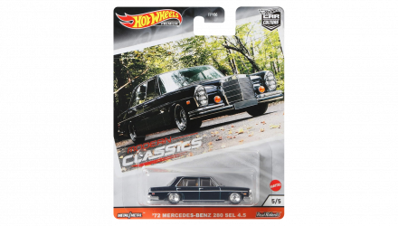 Машинка Premium Hot Wheels '72 Mercedes-Benz 280 SEL 4.5 Modern Classics 1:64 GJP97 Black - Retromagaz, image 1