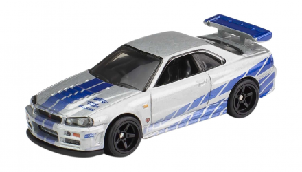 Машинка Premium Hot Wheels Nissan Skyline GT-R (BNR34) Fast & Furious 1:64 HCP28 Silver - Retromagaz, image 2