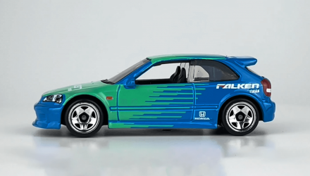 Тематична Машинка Hot Wheels '99 Honda Civic Type R (EK9) Falken Speed Graphics 1:64 HRT09 Blue - Retromagaz, image 3