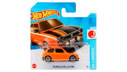 Машинка Базовая Hot Wheels '73 Honda Civic Custom J-Imports 1:64 HKK67 Orange - Retromagaz, image 1