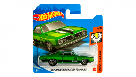 Машинка Базовая Hot Wheels '68 Plymouth Barracuda Formula S Muscle Mania 1:64 GTB47 Green - Retromagaz, image 1