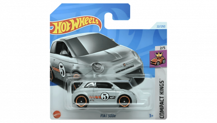 Машинка Базовая Hot Wheels Fiat 500e Compact Kings 1:64 HTC18 Grey - Retromagaz, image 1