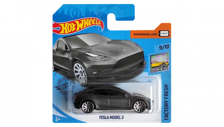 Машинка Базовая Hot Wheels Tesla Model 3 Factory Fresh 1:64 GHC05 Metallic Silver - Retromagaz, image 1