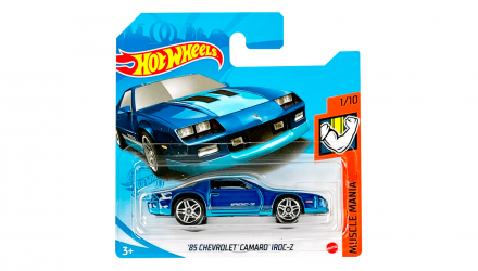 Машинка Базовая Hot Wheels '85 Chevrolet Camaro Iroc-Z Muscle Mania 1:64 GTC16 Blue - Retromagaz, image 1