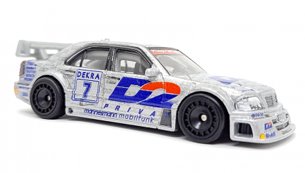 Машинка Premium Hot Wheels 1994 AMG-Mercedes C-Class DTM Touring Car Deutschland Design 1:64 HCJ80 Silver - Retromagaz, image 2