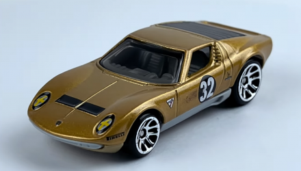 Тематическая Машинка Hot Wheels 1971 Lamborghini Miura SV Vintage Racing Club 1:64 HRT81/HRV03 Gold - Retromagaz, image 2