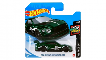 Машинка Базовая Hot Wheels 2018 Bentley Continental GT3 Race Day 1:64 GRX93 Green - Retromagaz, image 1