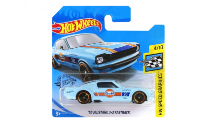 Машинка Базовая Hot Wheels '65 Mustang 2+2 Fastback Gulf Speed Graphics 1:64 GHC86 Light Blue - Retromagaz, image 1