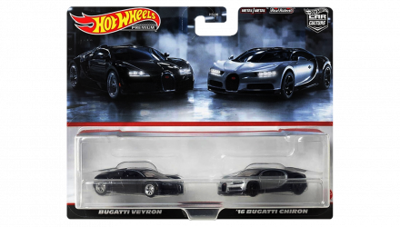 Машинка Premium Hot Wheels 2шт Bugatti Veyron / '16 Chiron 2-Packs 1:64 HKF52 Black - Retromagaz, image 1