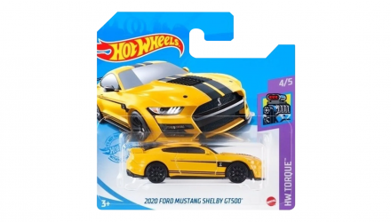 Машинка Базова Hot Wheels 2020 Ford Mustang Shelby GT500 Torque 1:64 GRY02 Yellow - Retromagaz, image 1