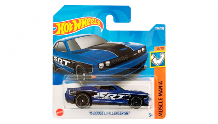 Машинка Базовая Hot Wheels '15 Dodge Challenger SRT Muscle Mania 1:64 HCW30 Blue - Retromagaz, image 1