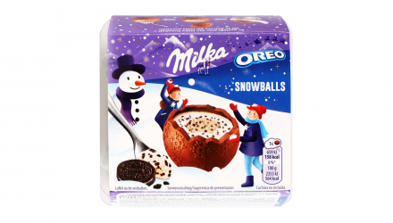 Шоколад Молочний Milka Snow Balls зі Шматочками Печива Oreo 112g - Retromagaz, image 1