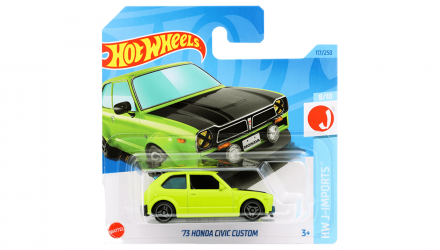 Машинка Базовая Hot Wheels '73 Honda Civic Custom J-Imports 1:64 HKG40 Green - Retromagaz, image 1