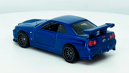 Машинка Premium Hot Wheels Nissan Skyline GTR (BNR34) Fast & Furious 1:64 GRL84 Metallic Blue - Retromagaz, image 3