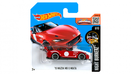 Машинка Базовая Hot Wheels '15 Mazda MX-5 Miata Nightburnerz 1:64 DHP05 Red - Retromagaz, image 1