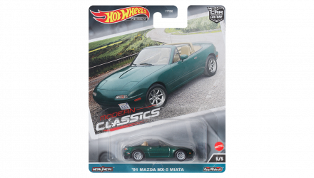 Машинка Premium Hot Wheels '91 Mazda MX-5 Miata Modern Classics 1:64 FPY86/HKC68 Green - Retromagaz, image 1