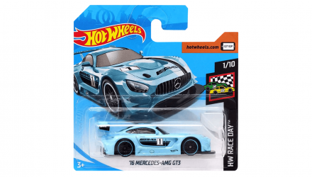 Машинка Базовая Hot Wheels '16 Mercedes-AMG GT3 Race Day 1:64 FYD75 Light Blue - Retromagaz, image 1