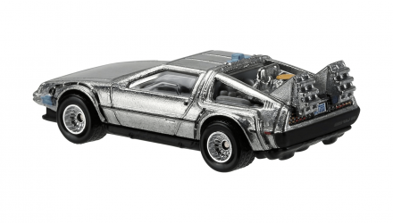 Машинка Premium Hot Wheels Delorean Back to the Future Time Machine Rep. Entertainment 1:64 DJF49 Silver - Retromagaz, image 4