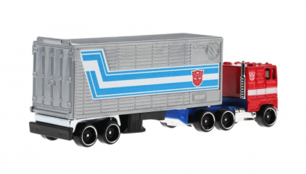 Машинка Базовая Hot Wheels Freightliner 2шт Optimus Prime T7 Transformers и Транспортер Track Fleet 1:64 HXH02/JFF66 Red - Retromagaz, image 2