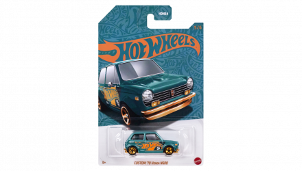 Тематическая Машинка Hot Wheels Custom '70 Honda N600 Green and Gold 1:64 HVW99 Turquoise - Retromagaz, image 1