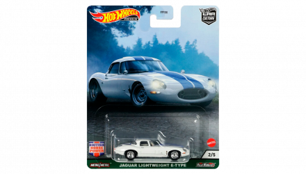 Машинка Premium Hot Wheels Jaguar Lightweight E-Type British Horsepower 1:64 GRJ60 White - Retromagaz, image 1