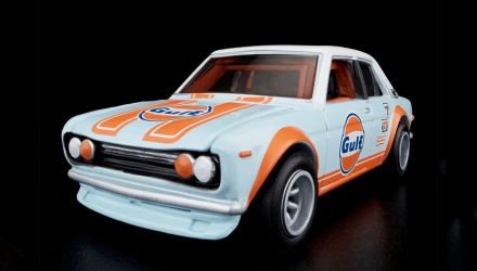 Машинка Premium Hot Wheels Datsun 510 Gulf Red Line Club RLC 1:64 HGW17 Blue - Retromagaz, image 1