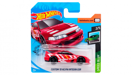 Машинка Базовая Hot Wheels Custom '01 Acura Integra GSR Speed Blur 1:64 GHF43 Red - Retromagaz, image 1