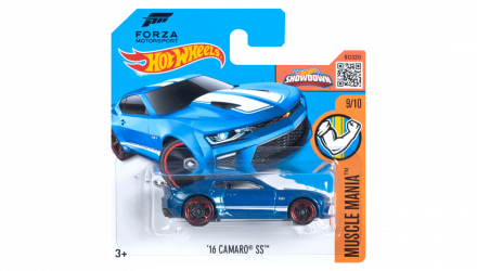 Машинка Базовая Hot Wheels '16 Camaro SS Forza Motorsport Muscle Mania 1:64 DHP14 Metallic Blue - Retromagaz, image 1