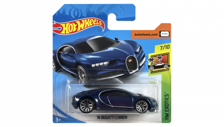 Машинка Базовая Hot Wheels '16 Bugatti Chiron Exotics 1:64 FYB49 Metallic Blue - Retromagaz, image 1