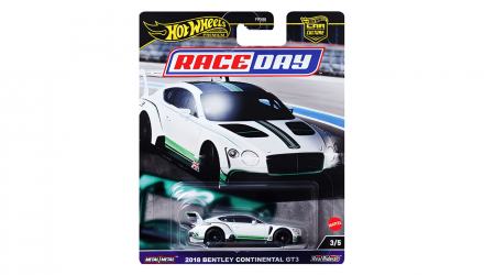 Машинка Premium Hot Wheels 2018 Bentley Continental GT3 Race Day 1:64 HRV93 White - Retromagaz, image 1