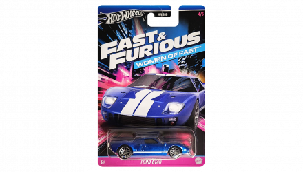 Тематическая Машинка Hot Wheels Ford GT40 Women of Fast & Furious 1:64 HNR88/HRW39 Blue - Retromagaz, image 1