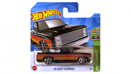 Машинка Базовая Hot Wheels '83 Chevy Silverado Slammed 1:64 HKJ06 Black - Retromagaz, image 1