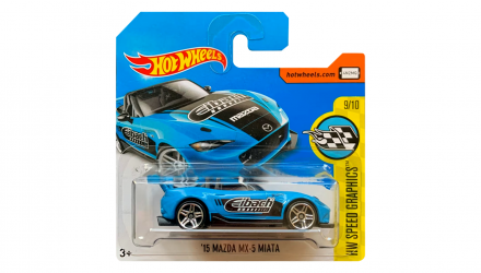 Машинка Базовая Hot Wheels '15 Mazda MX-5 Miata Speed Graphics 1:64 DVB63 Blue - Retromagaz, image 1