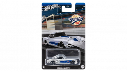 Тематическая Машинка Hot Wheels 1962 Corvette Vintage Racing Club 1:64 HRT81/HRV06 Grey - Retromagaz, image 1