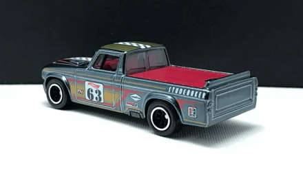 Машинка Базовая Hot Wheels '63 Studebaker Champ Super Treasure Hunt STH Hot Trucks 1:64 HCY14 Black - Retromagaz, image 2