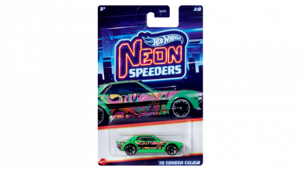 Тематическая Машинка Hot Wheels '70 Toyota Celica Neon Speeders 1:64 HLH72/HRW67 Green - Retromagaz, image 1