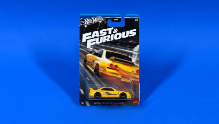 Тематическая Машинка Hot Wheels Nissan Skyline GT-R (BCNR33) Fast & Furious 1:64 HNR88/HRW51 Yellow - Retromagaz, image 1