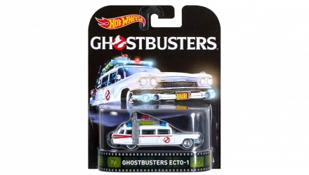 Машинка Premium Hot Wheels Cadillac Ghostbusters Ecto-1 Rep. Entertainment 1:64 DJF42 White - Retromagaz, image 1