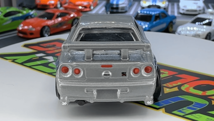 Тематическая Машинка Hot Wheels Nissan Skyline GT-R (BNR34) Brian O'Conner Fast & Furious 1:64 JBY31 Silver - Retromagaz, image 6