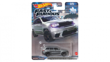 Машинка Premium Hot Wheels Jeep Grand Cherokee Trackhawk Fast & Furious 1:64 HNW48 Grey - Retromagaz, image 1