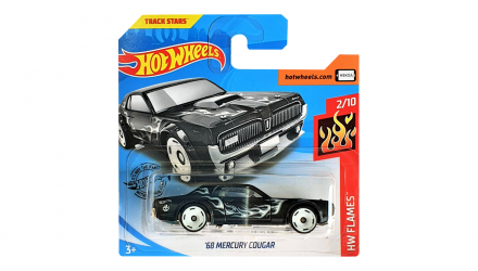 Машинка Базовая Hot Wheels '68 Mercury Cougar Flames 1:64 GMR67 Black - Retromagaz, image 1