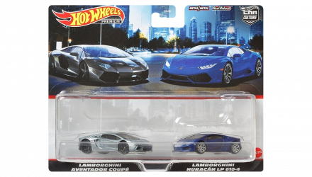 Машинка Premium Hot Wheels 2шт Lamborghini Aventador Coupe / Huracan LP 610-4 2-Packs 1:64 HFF32 Grey - Retromagaz, image 1