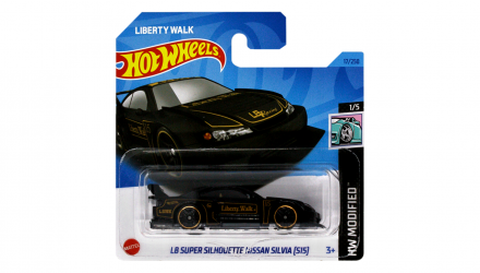 Машинка Базовая Hot Wheels Liberty Walk LB Super Silhouette Nissan Silvia (S15) Modified 1:64 HKH85 Black - Retromagaz, image 1