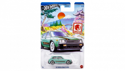 Тематическая Машинка Hot Wheels `81 Toyota Starlet KP61 J-Imports 1:64 HWR57/HRT02 Green - Retromagaz, image 1