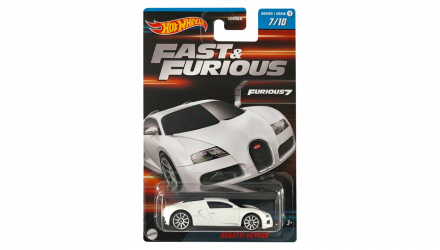 Тематическая Машинка Hot Wheels Bugatti Veyron Fast & Furious 1:64 HNR88/HNT17 White - Retromagaz, image 1