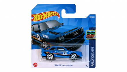 Машинка Базовая Hot Wheels '84 Audi Sport Quattro Rally Champs 1:64 HCX60 Blue - Retromagaz, image 1