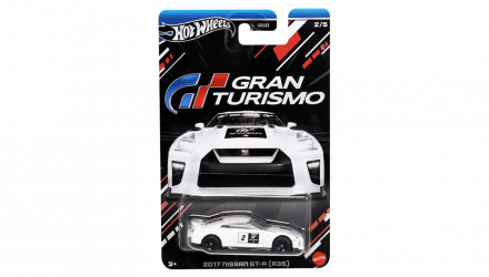 Тематическая Машинка Hot Wheels '17 Nissan GT-R (R35) Gran Turismo 1:64 HRV64 White - Retromagaz, image 6